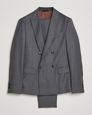 Men |  | Giorgio Armani | Pinstripe Double Breasted Suit Grey