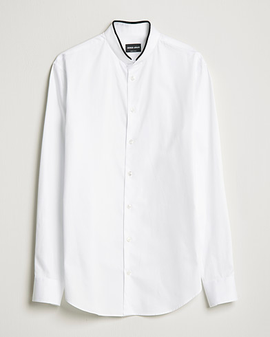 Men | Casual Shirts | Giorgio Armani | Poplin Guru Collar Shirt White