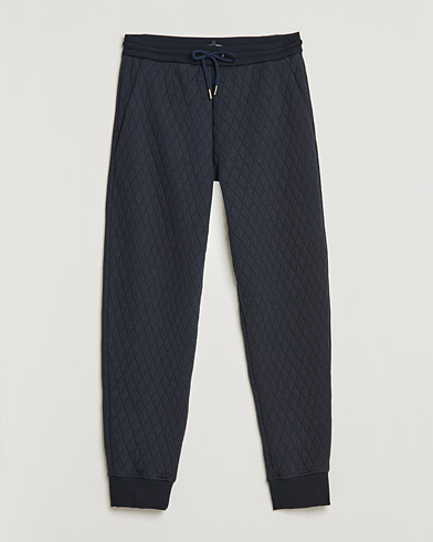 Men | Trousers | Giorgio Armani | Diamond Quilted Joggers Navy
