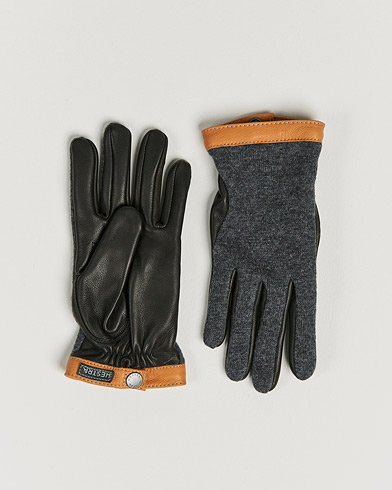 Men | Under 100 | Hestra | Deerskin Wool Tricot Glove Grey/Black