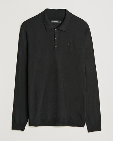 Men | Knitted Polo Shirts | J.Lindeberg | Noel True Merino Poloshirt Black