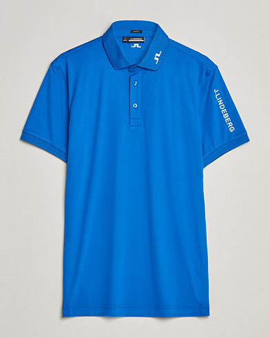Men | Short Sleeve Polo Shirts | J.Lindeberg | Tour Tech Slin Fit Polo Nautical Blue