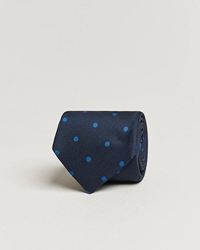 Men |  | Kiton | Printed Dots Silk Tie Navy
