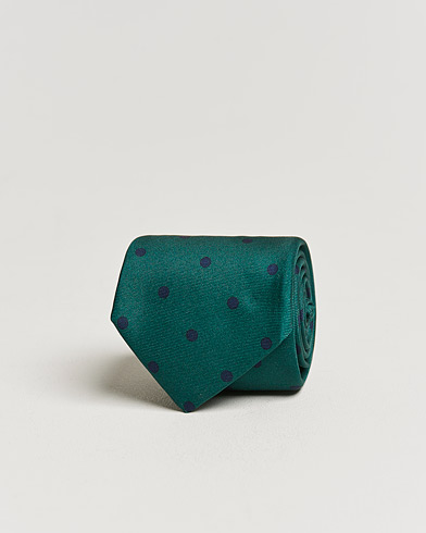 Men |  | Kiton | Printed Dots Silk Tie Green