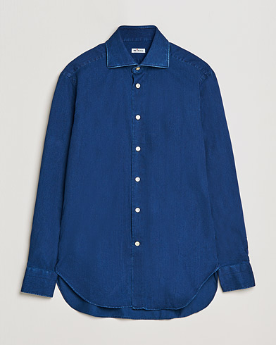 Men | Denim Shirts | Kiton | Slim Fit Denim Shirt Blue Wash
