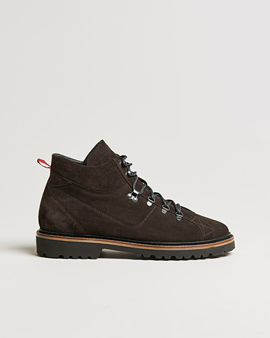 Men | Lace-up Boots | Kiton | St Moritz Winter Boots Dark Brown Suede
