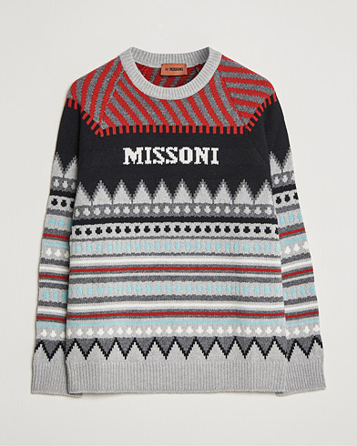 Men | Missoni | Missoni | Mountain Calling Jacquard Sweater Grey/Red