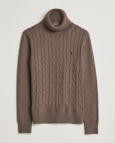 Men | Sweaters & Knitwear | Morris | Edmond Cable Rollneck Dark Brown