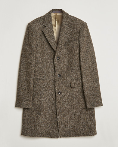 Men |  | Morris | Wool Herringbone Coat Dark Brown