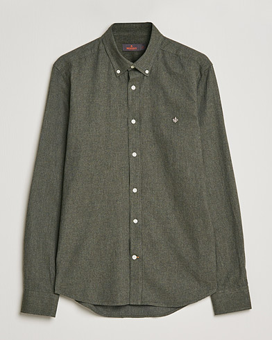 Men | Flannel Shirts | Morris | Watts Flannel Button Down Shirt Dark Olive