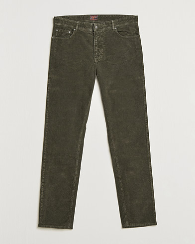 Men | Corduroy Trousers | Morris | James Corduroy 5-Pocket Pants Olive