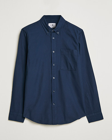 Men |  | NN07 | Arne Brushed Flannel Shirt Navy Blue