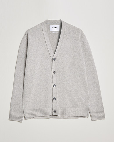 Men | Sweaters & Knitwear | NN07 | Bjorn Lambswool Cardigan Light Grey Melange