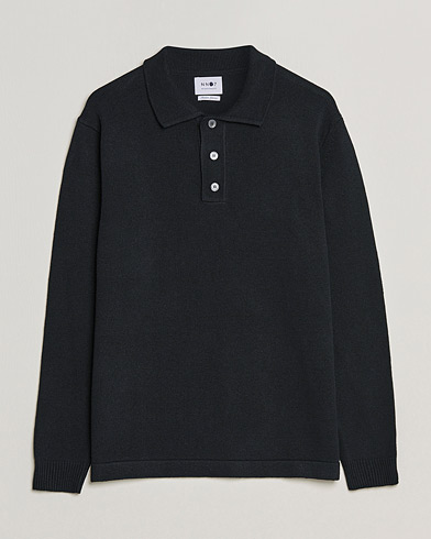Men | Knitted Polo Shirts | NN07 | Vito Knitted Polo Black