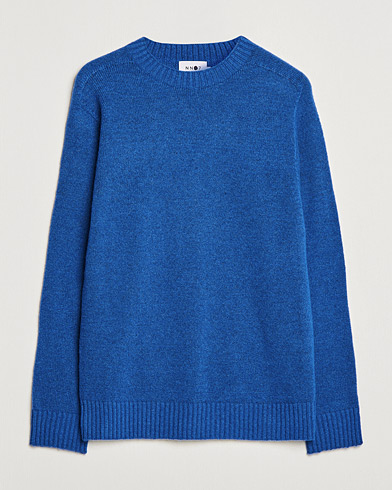 Men | Knitted Jumpers | NN07 | Nathan Brushed Wool Knitted Sweater Cobolt Blue