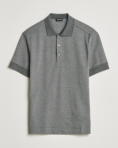 Men | Zegna | Zegna | Cotton/Silk Short Sleeve Polo Grey