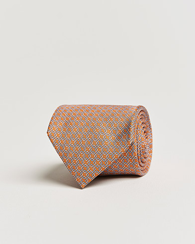 Men |  | Zegna | Printed Silk Tie Orange