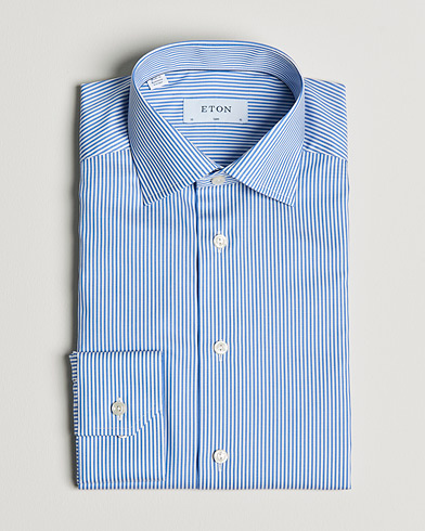 Men | Formal | Eton | Bengal Stripe Fine Twill Shirt Royal Blue