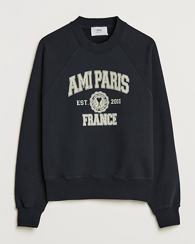 Men | AMI | AMI | Paris College Sweatshirt Black