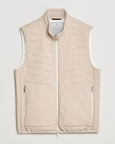 Men | Coats & Jackets | Brunello Cucinelli | Cashmere Quilted Vest Beige