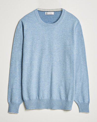  2 Ply Cashmere Pullover Light Blue