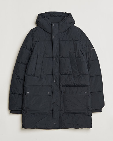 Men | Coats & Jackets | Calvin Klein | Crinkle Nylon Long Puffer Jacker Black