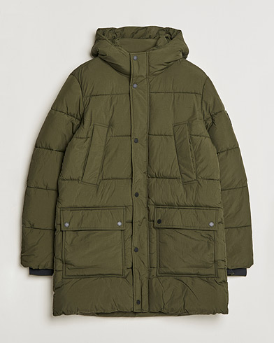 Men | Coats & Jackets | Calvin Klein | Crinkle Nylon Long Puffer Jacker Dark Olive
