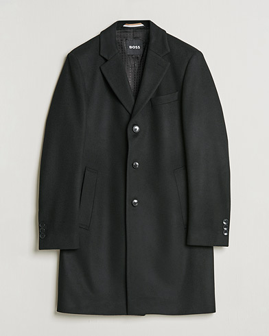 Men | Spring Jackets | BOSS | Hyde Wool/Cashmere Coat Black