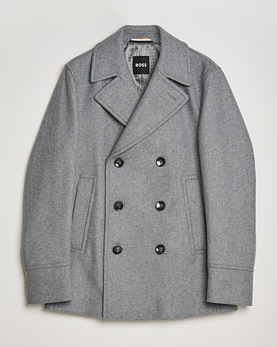 Men | Coats & Jackets | BOSS | Hyde Peacoat Silver