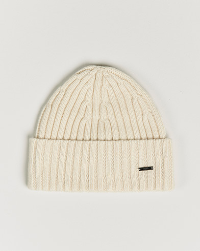 Men | Accessories | BOSS | Lino Cable Knitted Beanie Open White