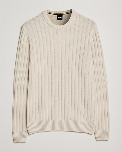 Men |  | BOSS | Laaron Structured Knitted Sweater Open White