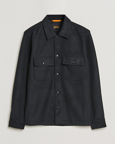 Men | Shirt Jackets | BOSS Casual | Lovvo Pocket Overshirt Black