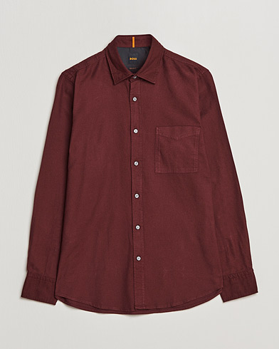 Men | Shirts | BOSS Casual | Relegant Flannel Shirt Dark Red