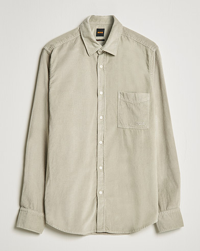 Men | Shirts | BOSS Casual | Relegant Corduroy Shirt Open Grey