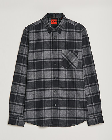 Men | Shirt Jackets | HUGO | Ermann Checked Overshirt Black