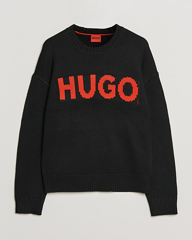 Men | HUGO | HUGO | Slogonon Knitted Sweater Black