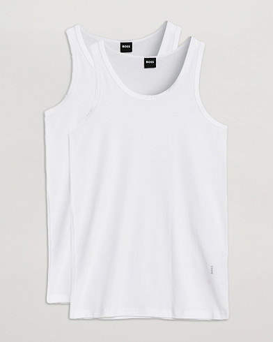 Men | Linen T-shirts | BOSS BLACK | 2-Pack Tank Top  White