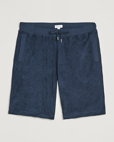 Men | Shorts | Sunspel | Towelling Shorts Navy