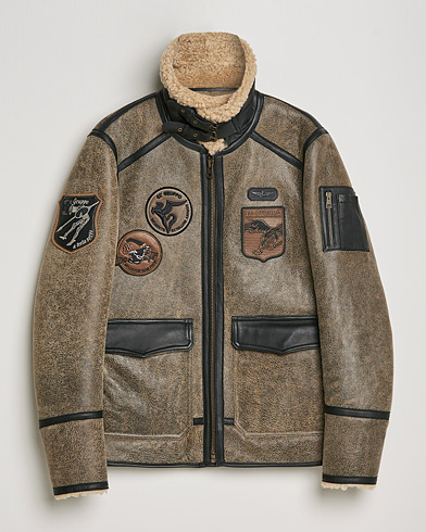 Men | Coats & Jackets | Aeronautica Militare | Aviator Patch Jacket Tabaco