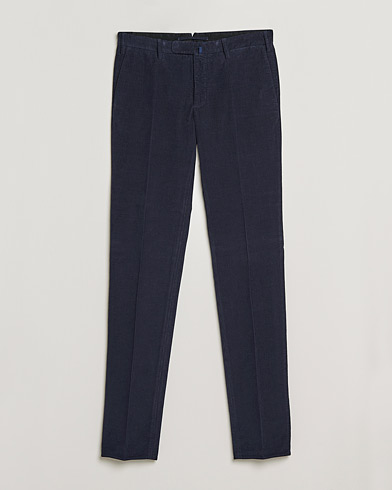 Men | Corduroy Trousers | Incotex | Slim Fit Soft Corduroy Trousers Navy