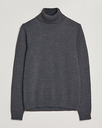 Men | Sweaters & Knitwear | Zanone | Virgin Merino Wool Rollneck Grey Melange