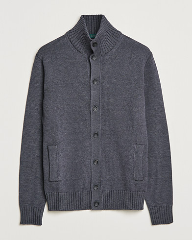 Men | Sweaters & Knitwear | Zanone | Virgin Merino Wool Chioto Cardigan Grey Melange