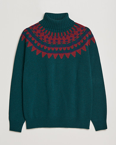 Men | Christmas sweaters | Zanone | Fairisle Jacquard Rollneck Green