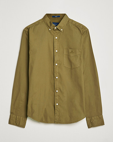 Men | Oxford Shirts | GANT | Regular Fit Garment Dyed Oxford Shirt Hunter Green