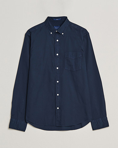 Men |  | GANT | Regular Fit Garment Dyed Oxford Shirt Evening Blue