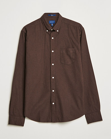 Men |  | GANT | Regular Fit Flannel Shirt Rich Brown