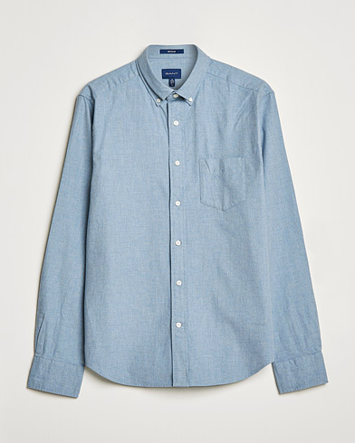 Men | Flannel Shirts | GANT | Regular Fit Flannel Shirt Atlantic Sea