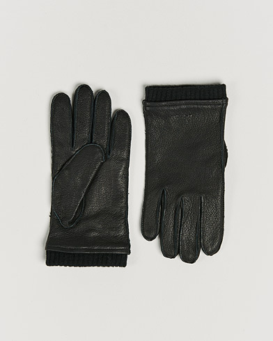 Men | GANT | GANT | Leather Gloves Black