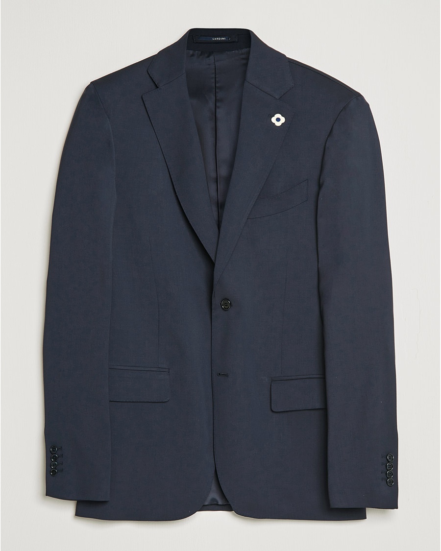 Lardini Two Button Wool Blazer Navy – Blue