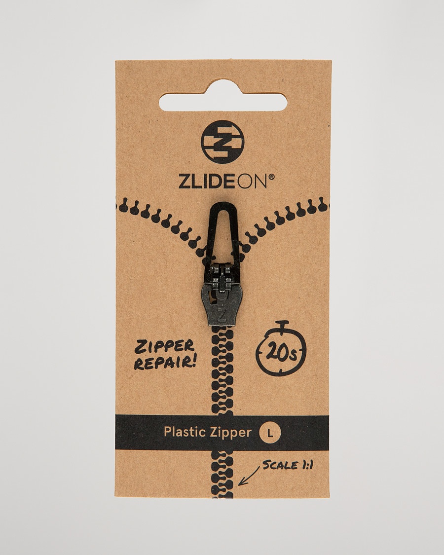 ZlideOn Normal Plastic Zipper Black L – Black